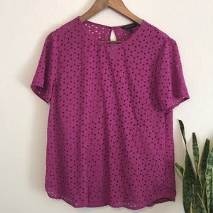 BANANA REPUBLIC // Plum Eyelet Blouse